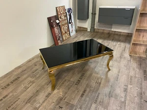 Wohnzimmertisch Designer aus poliertem Edelstahl Chrom Gold 115 x 65 x 45 cm - Bild 1 von 9