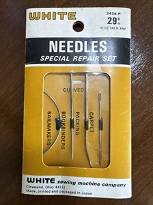 Vintage UNOPENED Set of Seven HOME REPAIR NEEDLES WHITE 2436-P Made in Japan - Picture 1 of 3
