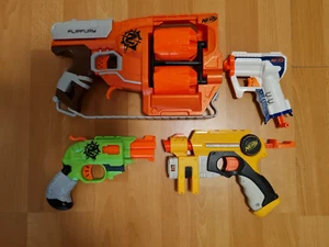 Nerf Elite N-Strike Blaster Gun Zombie Flipfury Nite Finder Triad EX-3 Konvolut - Bild 1 von 4