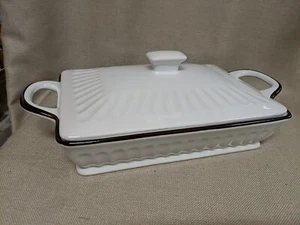 Appetit White Stoneware Casserole Dish w/ Lid 9" x 12" - Picture 1 of 4