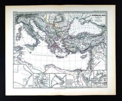 1871 年 Spruner 地图 奥斯曼帝国 土耳其 希腊 意大利 君士坦丁堡 罗马 黎凡特 — 第 1/4 张图片