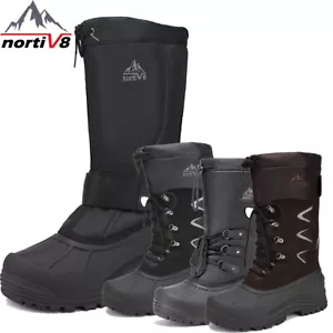 NORTIV 8 Men's Snow Boots Water-proof Insulated Fur Liner Winter Hiking Work US - Picture 1 of 28