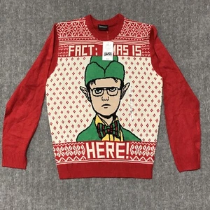 The Office Sweater Womens Small Red Christmas Dwight Elf Holiday Ugly Party - Picture 1 of 12
