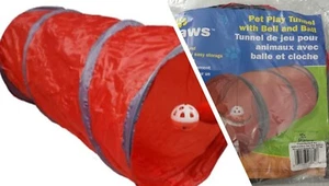 Túnel de juego para mascotas Paws con campana y bola plegable 19,6"" de largo 10"" de diámetro - Imagen 1 de 5