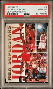 PSA 10 Michael Jordan 1993-94 Fleer NBA Superstars #7 Air Jordan Bulls HOF GOAT - Picture 1 of 3