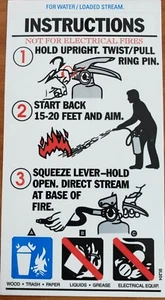 🤡🔥🧯WATER  Fire Extinguisher Instruction Label (74 Cents Ship Any Amount)🔥🧯 - Picture 1 of 1