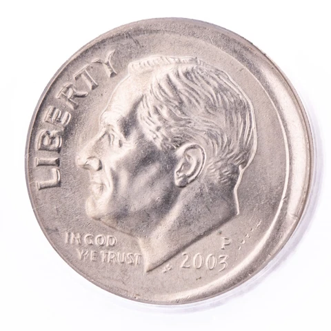 ERROR 2003 P Roosevelt Dime ANACS MS63 Broadstruck Certified 10c Cover