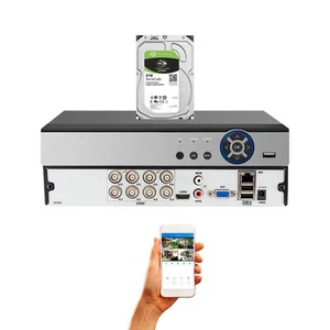 Telecamera di sicurezza analogica 8 canali H.265 AHD TVI CVI DVR registratore con HDD da 8 TB - Foto 1 di 9