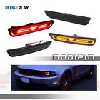 Smoked Led Front Amber + Rear Red Side Marker Lights For 2010-2014 Ford Mustang