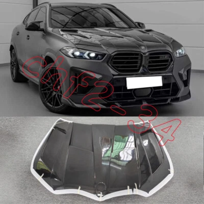 Cubierta de capó ventilada de carbono real estilo LD para BMW X5M F95 X6M F96 LCI Foto 1 de 4
