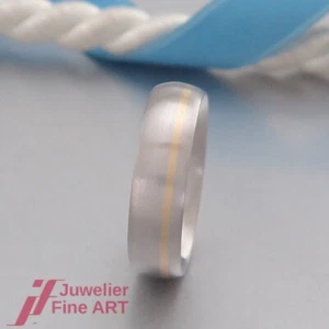 Trauring / Partnerring / Ehering - 950 Platin/Gelbgold -mattiert - Größe 58 - Bild 1 von 6