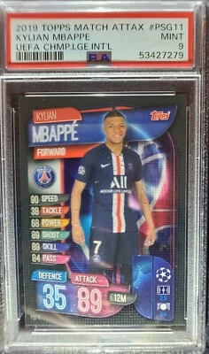  2019-20 Topps KYLIAN MBAPPE UEFA Champions League Match Attax PSA 9 MINT #PSG11 - Image 1 of 2