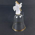 Glass Bell Topped Frosted Angel Gold Rimmed 