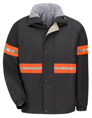 Red Kap Hi Vis Enhanced Visibility Reflective Work Jacket & Vest Combo Zip IN - Image 1 of 4