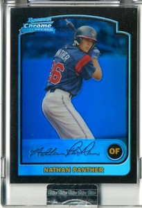 2003 Bowman Chrome Blue Refractors Indians Baseball Card #276 Nathan Panther