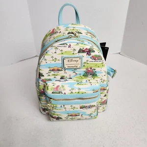 Loungefly Disney Lilo & Stitch Locations Allover Print Mini Backpack NWT - Picture 1 of 15
