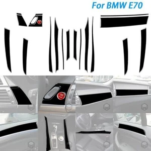 Kits de 20 piezas de cubierta de tablero interior negro piano brillante para BMW X5 E70 07-09 - Imagen 1 de 14