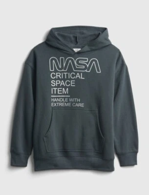 GAP KIDS/TEEN SUDADERA CON CAPUCHA SUAVE, GAP NASA Sudadera con capucha gráfica, Talla: 14/16, Gris - USADA Foto 1 de 4