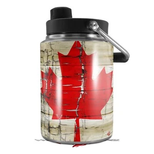 Skin Decal Wrap Yeti Half Gallon Cracked Canadian Canada Flag JUG NOT INCLUDED - Picture 1 of 4