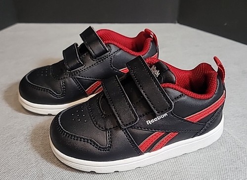 Scarpe bambino Reebok nere e rosse sneakers ad anello con gancio classiche taglia 6