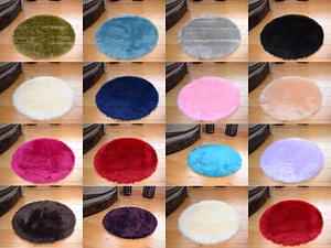 Small Plain Circle Round Circular Circles Soft Fluffy Fake Sheepskin Rugs Cheap
