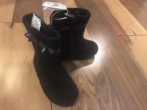 Gymboree toddler sz 5 Holiday low black boots with glitter bow  NWT $46.95 - Picture 1 of 7