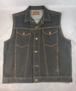 Vintage Lucky Star Denim Jean Vest Jacket Mens XL - Picture 1 of 16