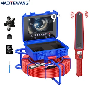 9" 60m Kanalrohr Inspektionskamera mit 512hz Ortungsgerät Messgerät Zähler selbstnivellierend - Bild 1 von 20