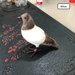 cute gray&white pigeon model plastic&feather simulation dove bird doll 22x18cm - Picture 1 of 1
