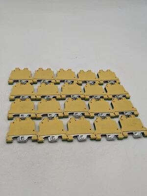 20 Piece Set Wieland WK6 SL/U Terminal Block DIN Rail 20-8 AWG Yellow/Green - Image 1 of 4