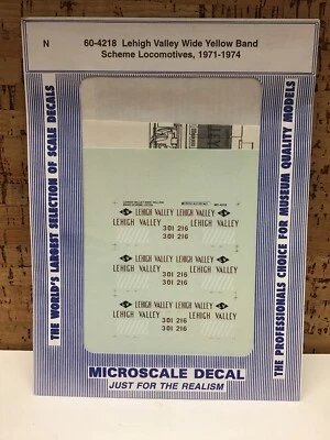 Calcomanía a microescala escala N 60-4218: Locos esquema banda amarilla ancha Lehigh Valley Foto 1 de 2
