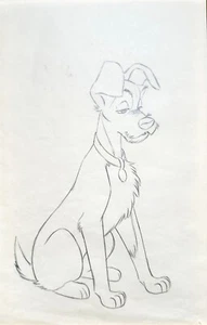Lady and the TRAMP Disney Production Animation Cel Zeichnung 1955 mattiert - Bild 1 von 2