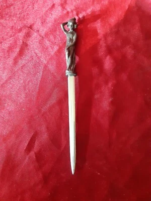 Coupe Papier Ouvre Lettre Etain Art Nouveau Elegante 1900 - Letter,jungenstil - Photo 1/4