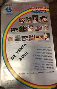 PÓSTER MUSICAL ARCO IRIS DISCOS MUSART 14"" X 30"" TEJANO - Imagen 1 de 2