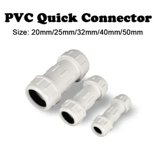 PVC Rohr 20/25/32/40/50mm Rohrverbinder Gerade Muffe Fittings Rohr Gelenk - Bild 1 von 6