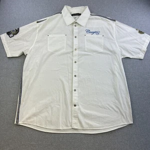 Coogi Shirt Mens 4XL White Short Sleeve Button Up Embroidered Casual Adult - Picture 1 of 14