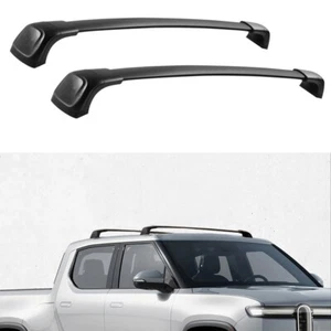 Front 2Pcs Roof Rail Rack Cross Bar Crossbar Fit For Rivian R1T 2022-2024 2025 - Picture 1 of 5