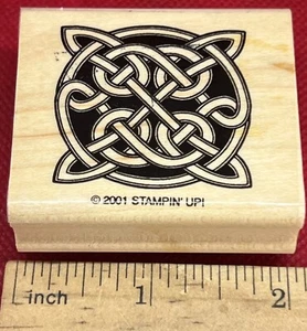 CELTIC KNOT SQUARE Irish Wood Mounted Rubber Stamps STAMPIN UP ST PATRICK’S Day - Bild 1 von 4