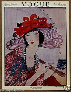 Vogue Summer Fashions Number Vintage Magazine Card Litho Print - Picture 1 of 1