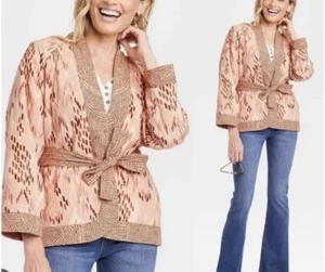 Women’s Knox Rose Quilted Pink Belted Jacket M  - Picture 1 of 9