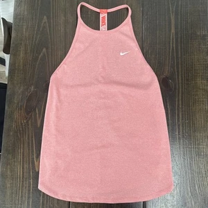 Canotta Nike Top Donna Taglia Media Dri-Fit Cinghie Logo Running Rosa Pesca - Foto 1 di 13