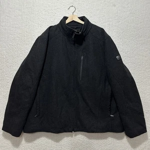 TUMI T-TECH Essential Gear Men’s Wool Blend Charcoal Hood Coat Jacket Size 2XL - Picture 1 of 18