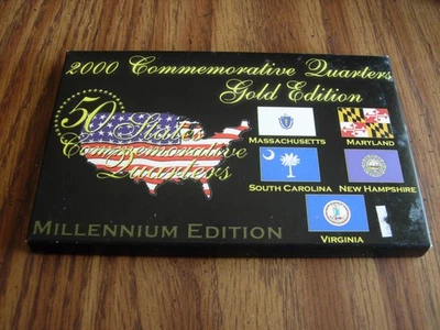 2000 EDICIÓN MILENIO/ORO del Programa State Comm Quarters ~ ¡Difícil de encontrar!! Foto 1 de 4