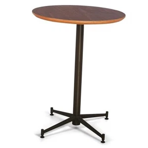 Oak Top Premium Steel Patio Bistro Table, Backyard Dining Table, Indoor - Picture 1 of 8