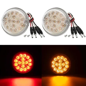 2X LED Watermelon Lights Side Marker Clearance Brake Lamp Turn Signal Truck 12V - Picture 1 of 9