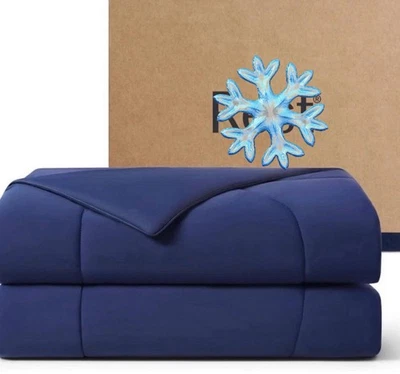 R Evercool Cooling  TWIN Comforter Blanket Hot Sleeper Navy Christmas Gift - Image 1 of 4