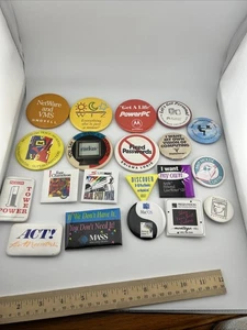 Vintage Computer Tech IT Related Pin Back Buttons Menge 20 Druck/Maus etc. - Bild 1 von 24