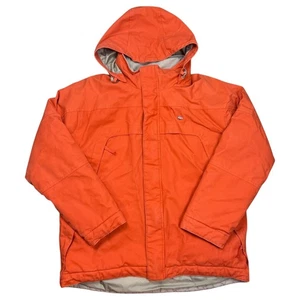 Parka Lacoste arancione tela spesso pesante invernale puffer coat giacca taglia 5 US Large - Foto 1 di 9