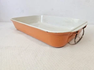 Vintage Le Creuset 14" Rectangular Baking Casserole Dish Orange France Rectangle - Picture 1 of 11