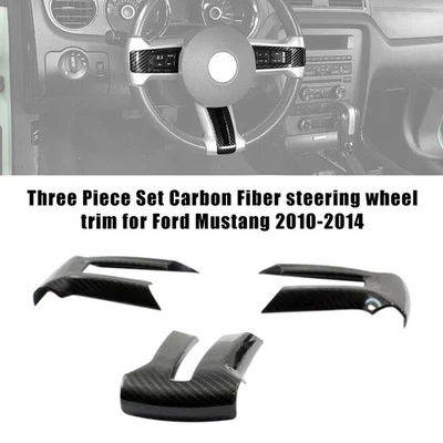 AR3Z-3D758-A Real Carbon Fiber Steering Wheel Trim For 2010-2014 Ford Mustang - Image 1 of 4